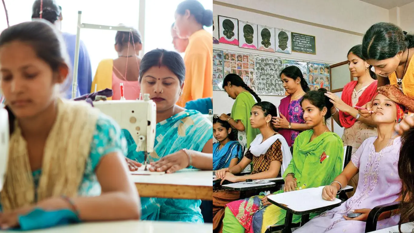 Empowering women through vocational training and skill development as women receive tailoring and beauty training for employment and self-reliance in India